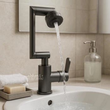 Кран-змішувач поворотний 360° з аератором Water Tap Faucet, універсальний одноважільний змішувач-трансформер для раковини і мийки з 2 режимами подачі води (душ, струмінь) і керамічним картриджем, для кухні та ванної, AND938