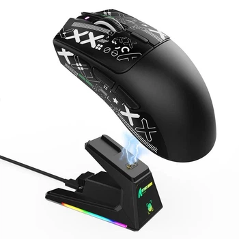 Ігрова мишка ATTACK SHARK X1 Tri-mode With Touchpad RGB з зарядною станцією (Black)