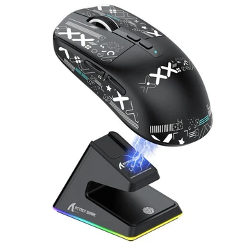Игровая мышь ATTACK SHARK X6 Three Modes Gaming c RGB заряжающей станцией (Black)