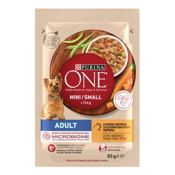 Влажный корм для взрослых собак Purina One Mini в соусе с курицей 85 г. (8445290298263)