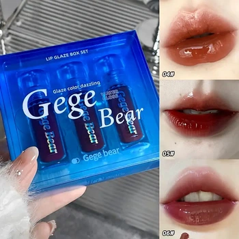Набор зеркальных блесков-тинтов Gege Bear Blue с фруктовым ароматом, 3 шт