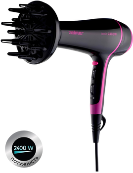 Фен профессиональный Zelmer ZHD8360 (2400Вт, ионизация, турборежим, 2 скорости, 3 температуры)