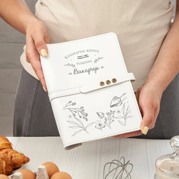 Книга для записи кулинарных рецептов, А5, 100 листов черных, White, WOODPRESENT