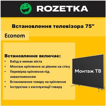 Установка телевизора 75" Econom