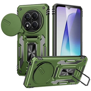 Чохол зі шторкою для камери Camshield Army Ring для Xiaomi Redmi Note 15 Pro 5G, ударостійкий кейс з кільцем-тримачем та функцією підставки Army Green
