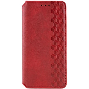 Кожаный чехол-книжка GETMAN Cubic (PU) для Samsung Galaxy A57 5G Красный