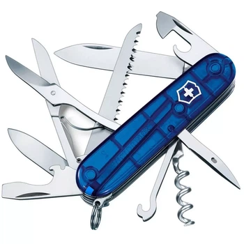 Складаний ніж Victorinox Huntsman для активного відпочинку та подорожей з 15 функціями синьо-жовтий