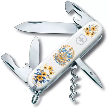 Складаний ніж Victorinox Spartan для активного відпочинку та туризму з 12 функціями та українськими мотивами