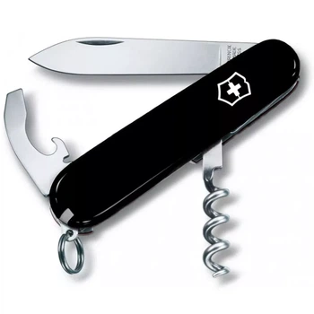 Складаний ніж Victorinox Waiter 9 функцій для активного відпочинку та пікніків чорний стильний аксесуар