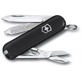Складаний ніж Victorinox Classic SD Colors чорний для повсякденного використання 7 функцій компактний