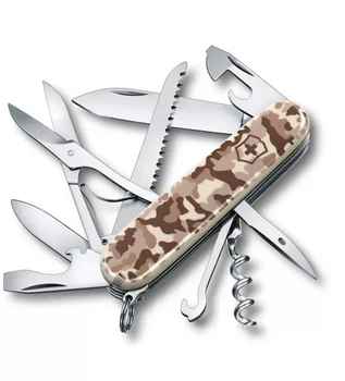 Швейцарський ніж Victorinox Huntsman багатофункціональний для туристів і дачників з 15 функціями