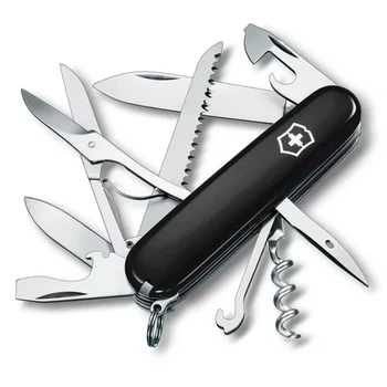 Швейцарський ніж Victorinox Huntsman багатофункціональний для туристів і активного відпочинку чорний 15 інструментів