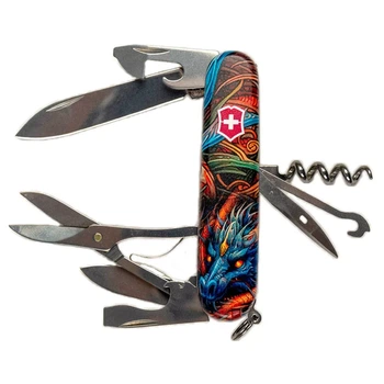Складаний ніж Victorinox Climber для активного відпочинку та колекціонування з 14 функціями Сапфіровий дракон