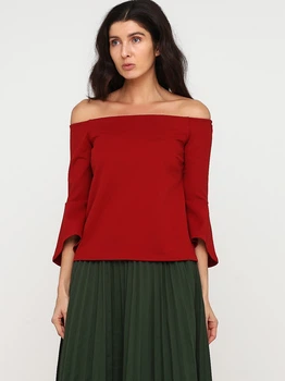 Блузка женская H&M 25-0776_09 S Бордовая (KAY2000000871325)