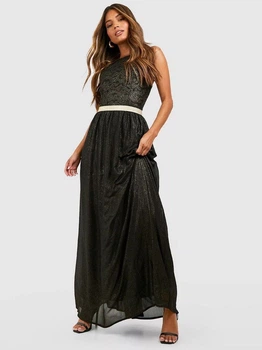 Платье женское Boohoo GZZ50248_02 34 Черное (KAY2000001576168)