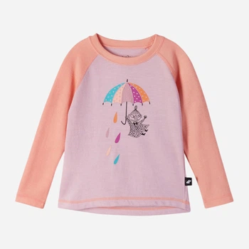 Дитячий термолонгслів вовняний для дівчинки Reima Moomin Tindra 5200022A-3170 80 см Персиковий (6438429780311)