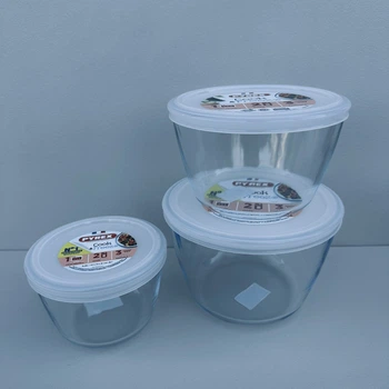 Набір скляних контейнерів із пластиковою кришкою 0,6 л, 1,1 л, 1,6 л Pyrex Cook&Freez 152P001/154P001/155P001