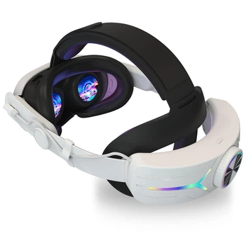 Ремешок-крепление Elite Strap для Oculus Meta Quest 3 на голову со встроенным аккумулятором 8000 mah с RGB-подсветкой, регулируемый, для комфортной VR-игры (Elite Strap RGB)