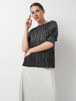 Блузка жіноча H&M 0609650_чер.б.точки_09 XS Чорно-біла (KAY2000001252260)