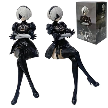 Коллекционная аниме фигурка NieR Automata YoRHa 2B (YoRHa No.2 Type B), 15 см, PVC, 1:12, подарок, сувенир