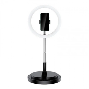 Светодиодная кольцевая LED лампа Usams US-ZB120 с держателем для смартфона, Black