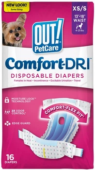 Підгузки Out! для собак (сук) Comfort‑Dri XS/S 16 шт (out70662)