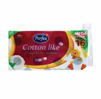 Туалетний папір PERFEX Cotton Like тришаровий, 16 шт.