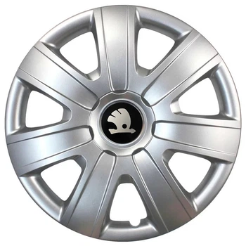 Автомобільні модельні ковпаки R16 Skoda 415 4шт, SJS, сріблясті