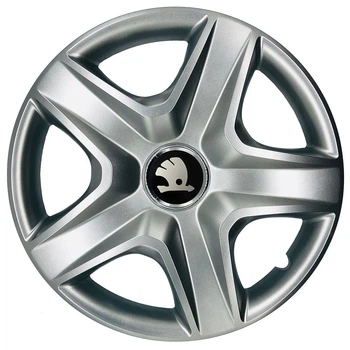 Автомобільні модельні ковпаки R15 Skoda 340 4шт, SJS, сріблясті