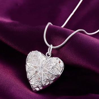 Кулон медальйон у формі серця підвіска серце Heart стерл. ср. тиффані tiffany сріблястий