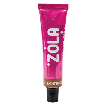 Фарба для брів з колагеном ZOLA Eyebrow Tint With Collagen 01 Light Brown 15 мл світло-коричнева
