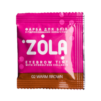 Фарба для брів з колагеном ZOLA Eyebrow Tint With Collagen 02 Warm Brown 5 мл тепло-коричнева