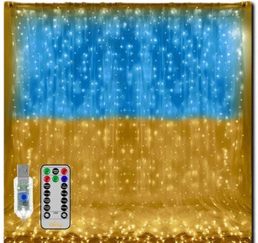 Гірлянда-штора Прапор України з пультом USB XPRO SFK-09 (44874-16905_210)