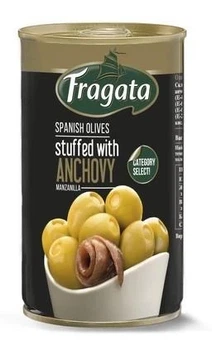 Оливки зеленые без косточек с анчоусами, Fragata, 300 г