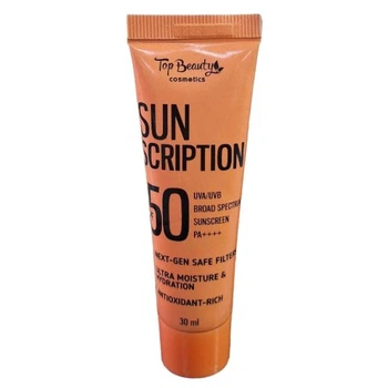 Солнцезащитный крем для лица с коллагеном Sun Scription SPF 50 PA++++ UVA|UVB, Топ Бьюти Top Beauty, 30 мл