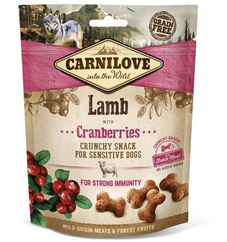 Ласощі Carnilove Dog Crunchy Snack Lamb with Cranberries для собак для міцного імунітету з ягнятиною та журавлиною 200 г