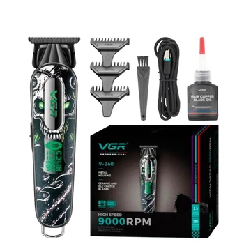 Тример V-260 Green, 3 насадки, акумулятор 2000mAh, 9000 RPM, LED-дисплей (46072-V-260 GREEN_923)