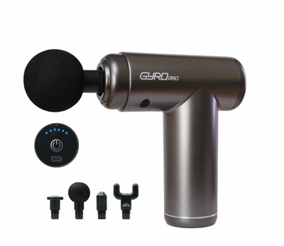 Перкусійний масажер для тіла та м'язів, ручний пістолет GYRO Muscle PRO Gun Massager Black (GYRO-PRO)