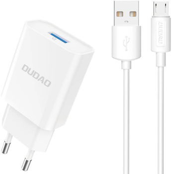 Ładowarka sieciowa Dudao A4EU USB-A 2.1A + kabel USB-A - micro USB White (6976625331963)