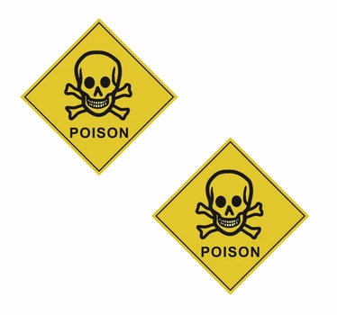 Наклейка Виниловая Линия 24 Poison Осторожно Ядовитые вещества Набор 2 шт. Размер 10 см.