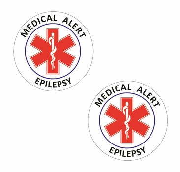 Наклейка Виниловая Линия 24 EPILEPSY MEDICAL ALERT Эпилепсия Набор 2 шт. Размер 10 см.