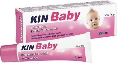 Żel Kin Baby Gum Balm Strawberry Flavour dla ząbkujących dzieci 30 ml (8436026216101)