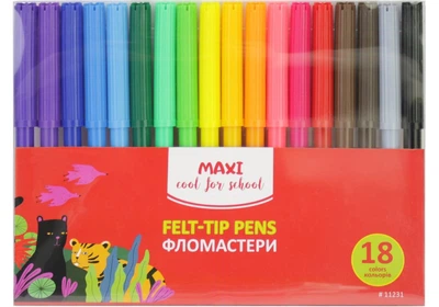 Фломастери Animal world, 18 кольорів (MX11231)