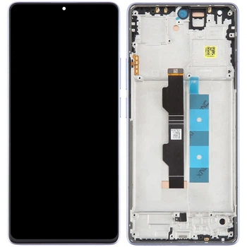 Дисплей Xiaomi Redmi Note 13 Pro 4G /Poco M6 Pro 4G черный, TFT, без функции отпечатка пальца, с рамкой фиолетового цвета,