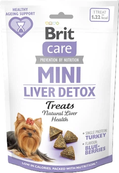 Ласощі Brit Care Mini Treats Liver Detox для собак малих порід, для детоксу печінки, з індичкою і смаком чорниці 50 г (8595602578573)