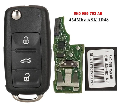 Выкидной ключ для VOLKSWAGEN 434Mhz 5K0837202AB