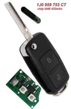 Выкидной ключ для VOLKSWAGEN 1J0 959 753 CT\AG 433Mhz