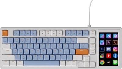 Клавиатура Ajazz AKP815 Red Switch RGB with 4.95" LCD Touch Screen White Blue Orange (AKP815-R-WBO)