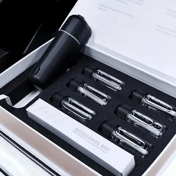 Автомобільний акумуляторний аромадифузор Ultrasonic Car Aroma Diffuser та 6 ароматів чорний