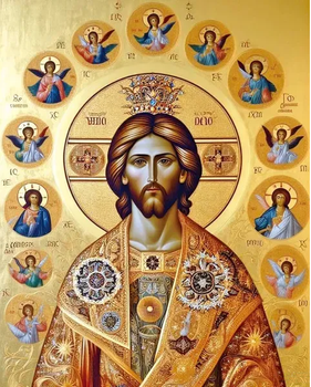 Алмазна мозаїка, Ікона з Ісусом (NT094) 40 х 50 см, НікіТошка